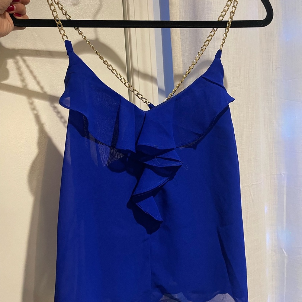 Charlotte Russe Royal Blue Ruffle Camisole